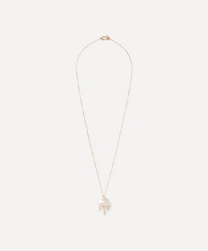 Rachel Quinn - 14ct Gold Petite Storm Cloud Pearl and White Topaz Pendant Necklace image number 1