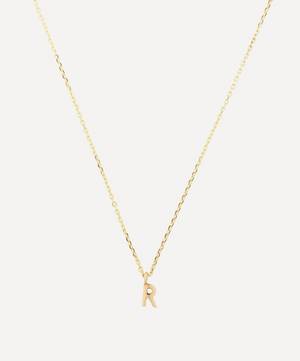 9ct Gold R Initial Pendant Necklace