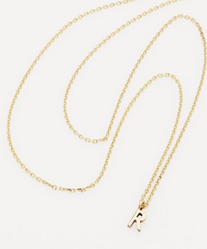AURUM + GREY - 9ct Gold R Initial Pendant Necklace image number 3