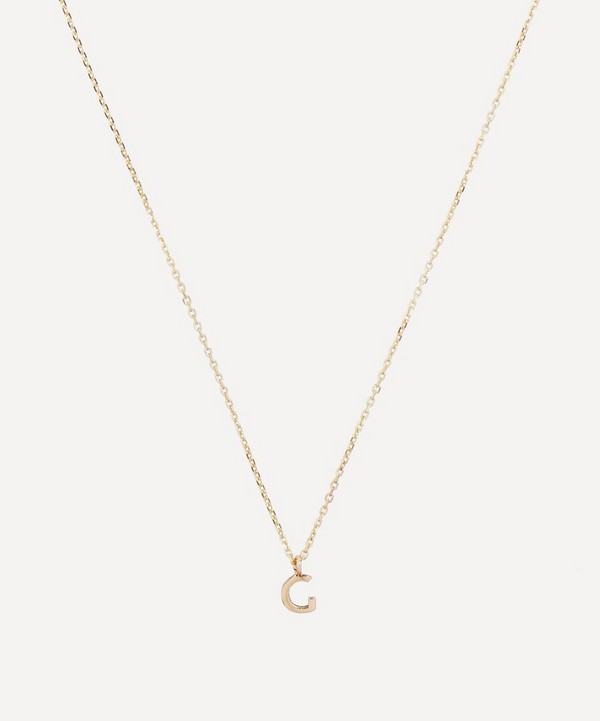 AURUM + GREY - 9ct Gold G Initial Pendant Necklace image number null