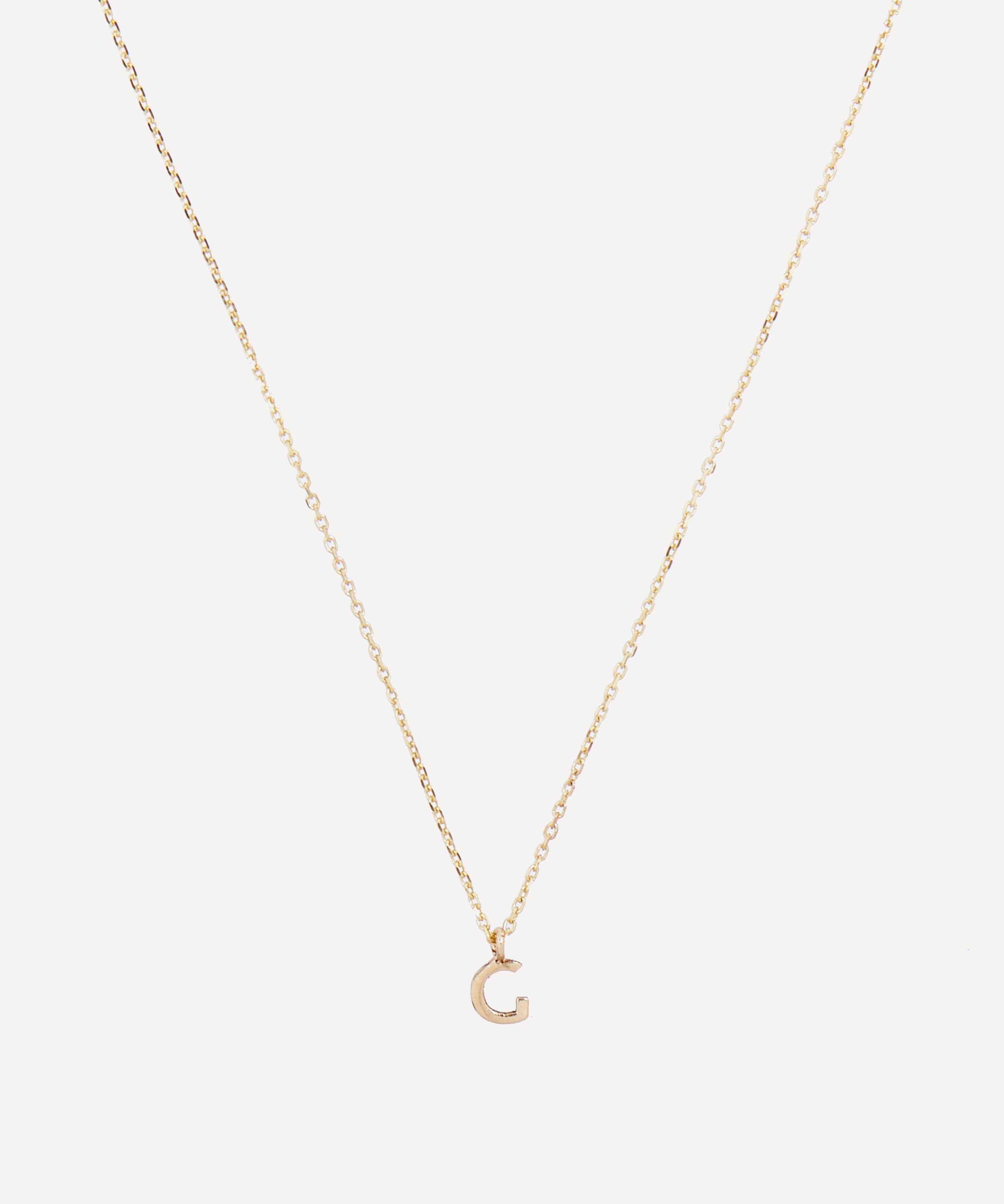 AURUM + GREY - 9ct Gold G Initial Pendant Necklace image number 0