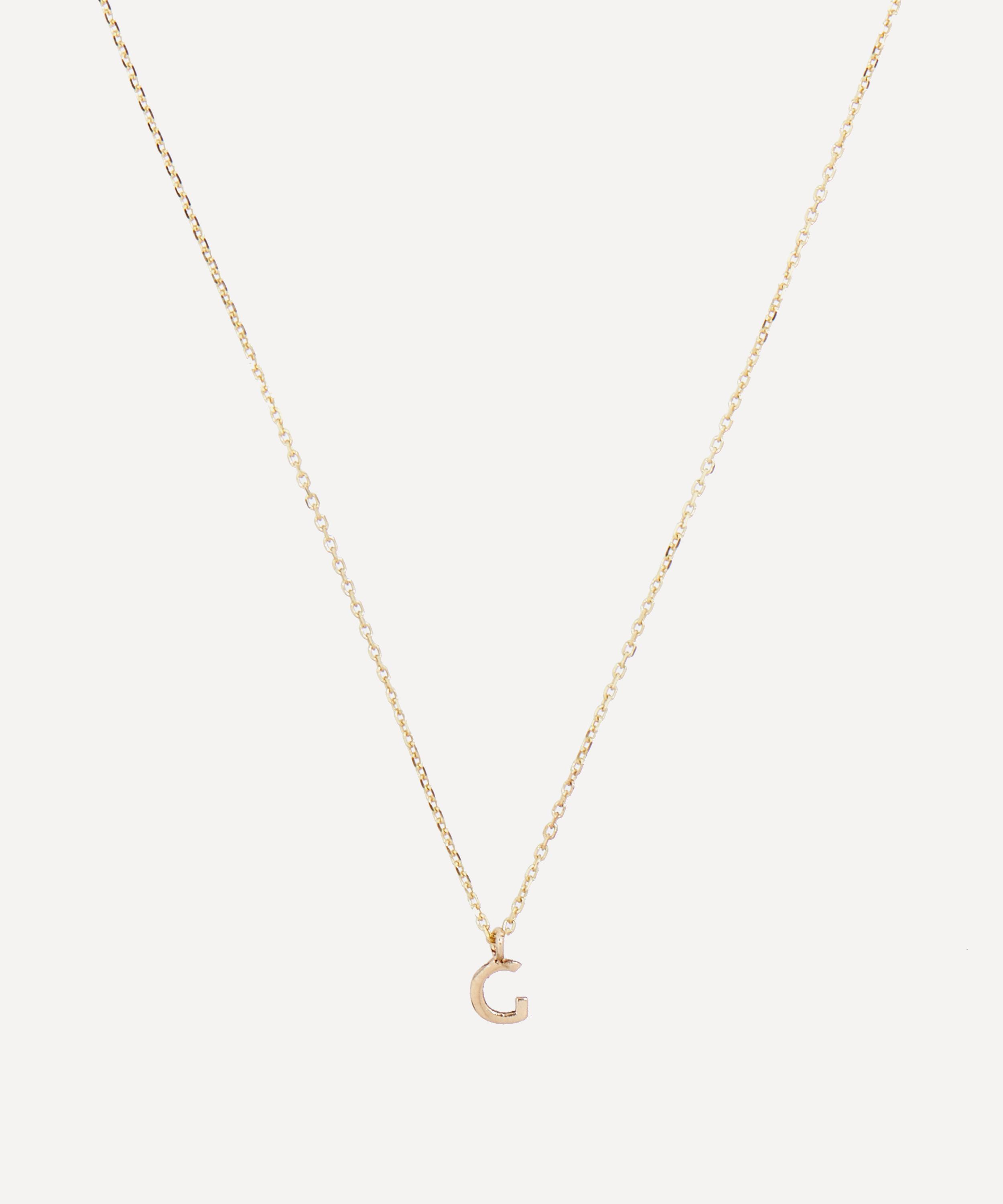 AURUM + GREY - 9ct Gold G Initial Pendant Necklace image number 0