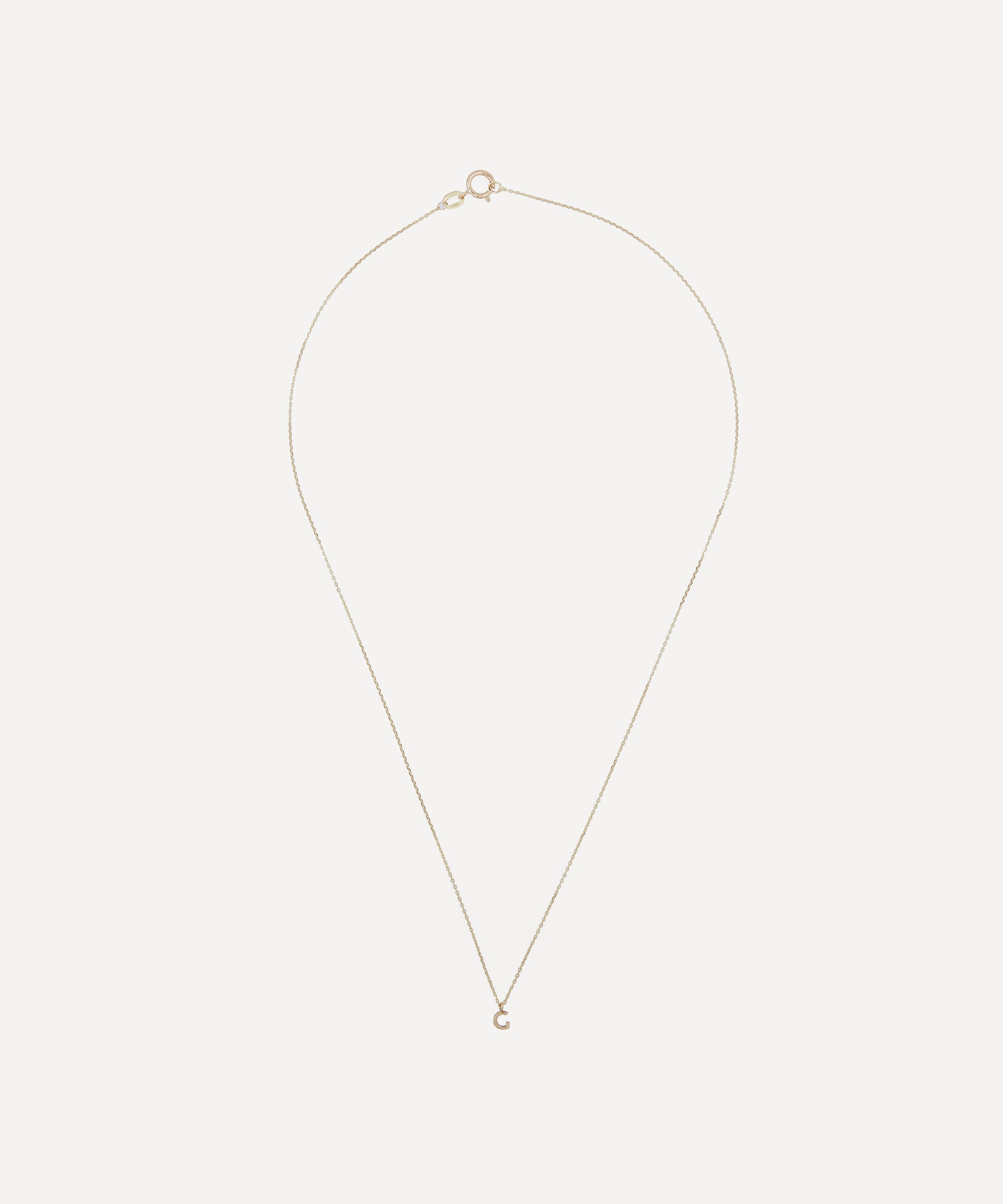 AURUM + GREY - 9ct Gold G Initial Pendant Necklace image number 2