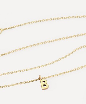 AURUM + GREY - 9ct Gold B Initial Pendant Necklace image number 3