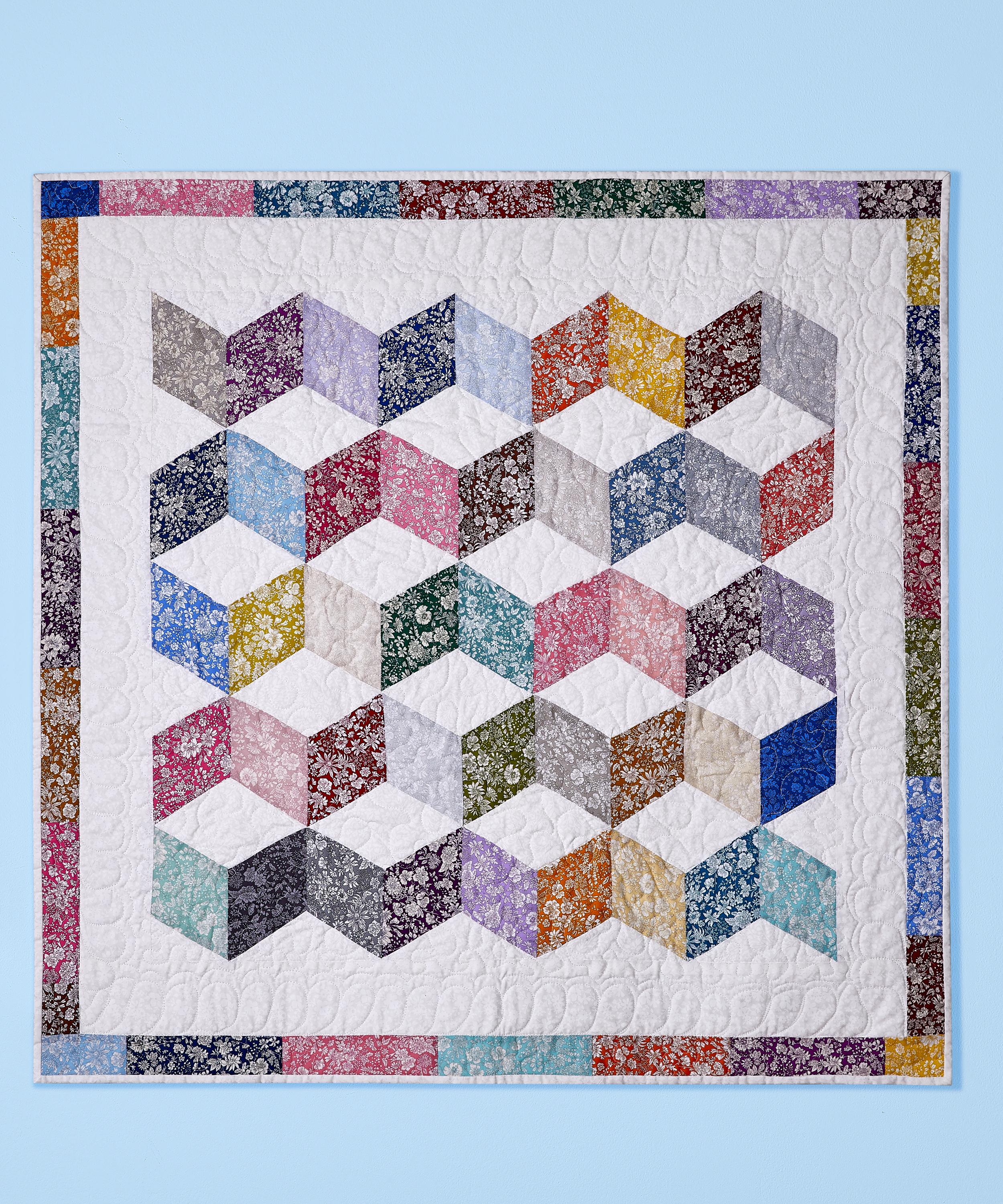 Liberty Fabrics - Marine Blue Emily Belle Lasenby Quilting Cotton image number 1
