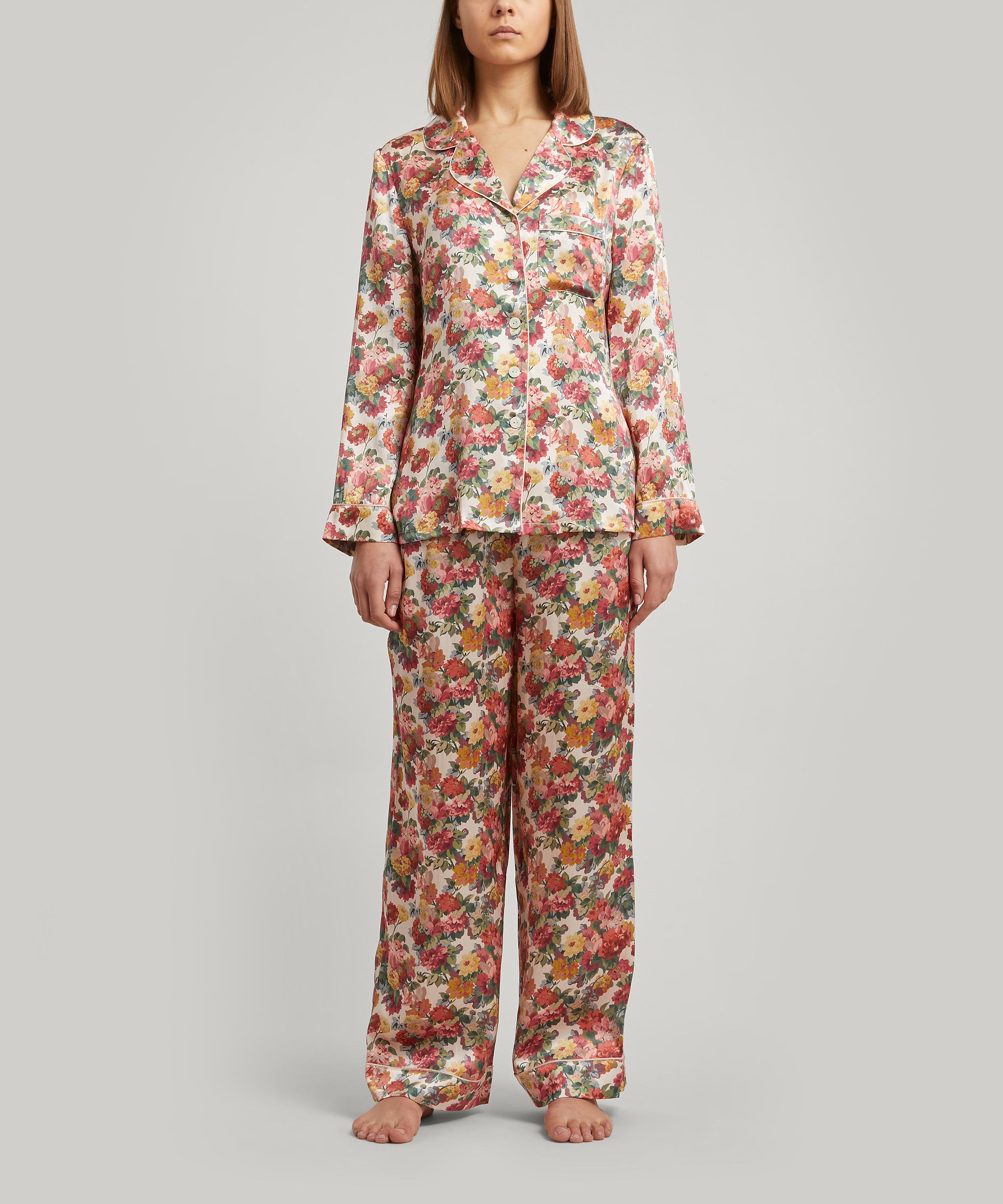 Liberty - Chatsworth Bloom Silk Satin Pyjama Set image number 2