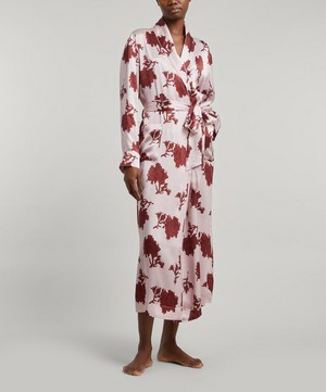 Liberty - Shattered Story Silk Satin Long Robe image number 1