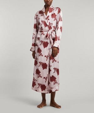 Liberty - Shattered Story Silk Satin Long Robe image number 2