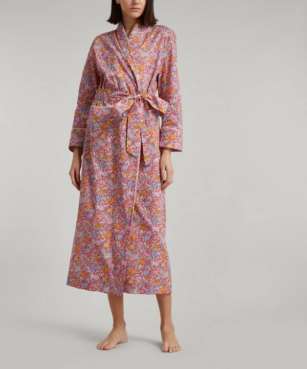 Liberty Arboretum Valley Tana Lawn� Cotton Long Robe in Navy robe dresses and bathrobes Womens Clothing Nightwear and sleepwear Robes Blue 