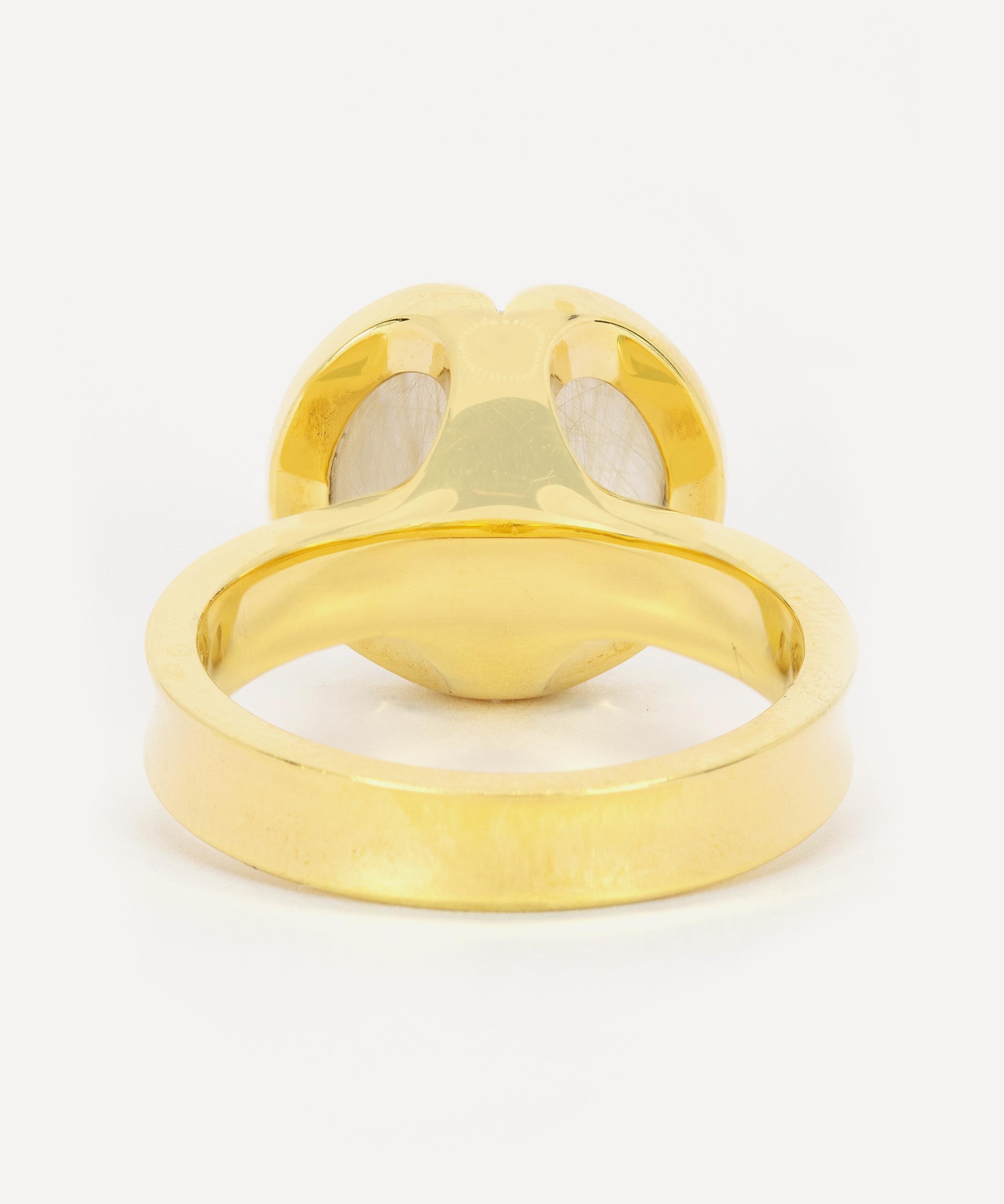 Kojis - 18ct Gold Rutilated Quartz and Diamond Ring image number 3