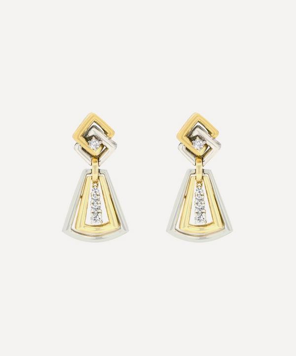 Kojis - Gold and White Gold Diamond Drop Earrings image number null