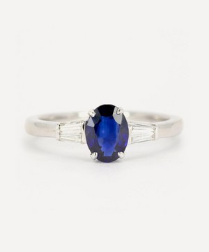 Kojis - 18ct White Gold Sapphire and Baguette Cut Diamond Ring image number 0
