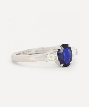 Kojis - 18ct White Gold Sapphire and Baguette Cut Diamond Ring image number 1