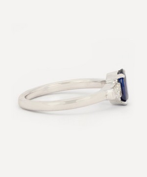 Kojis - 18ct White Gold Sapphire and Baguette Cut Diamond Ring image number 2