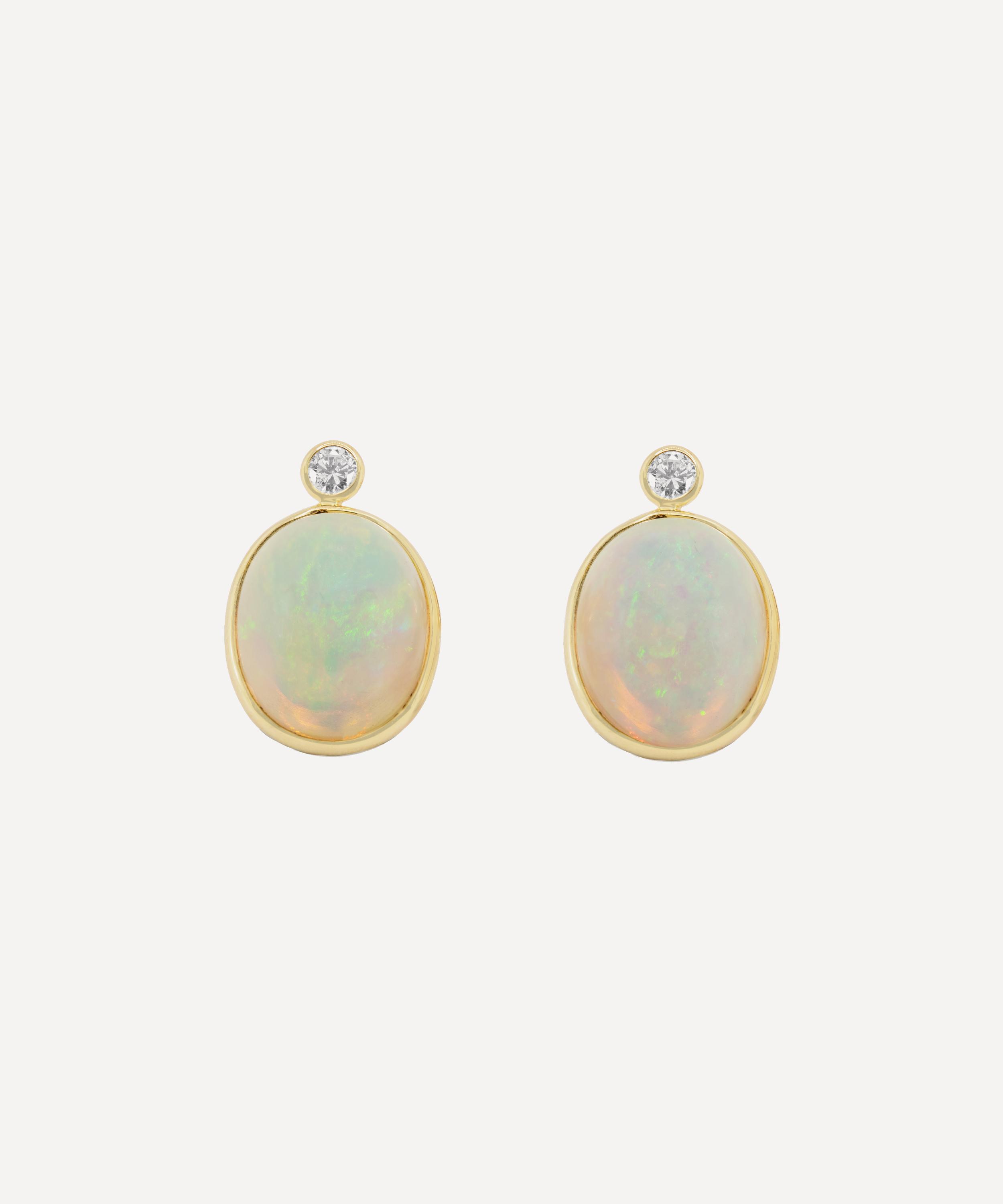 Kojis - 18ct Gold Opal and Diamond Earrings image number 0