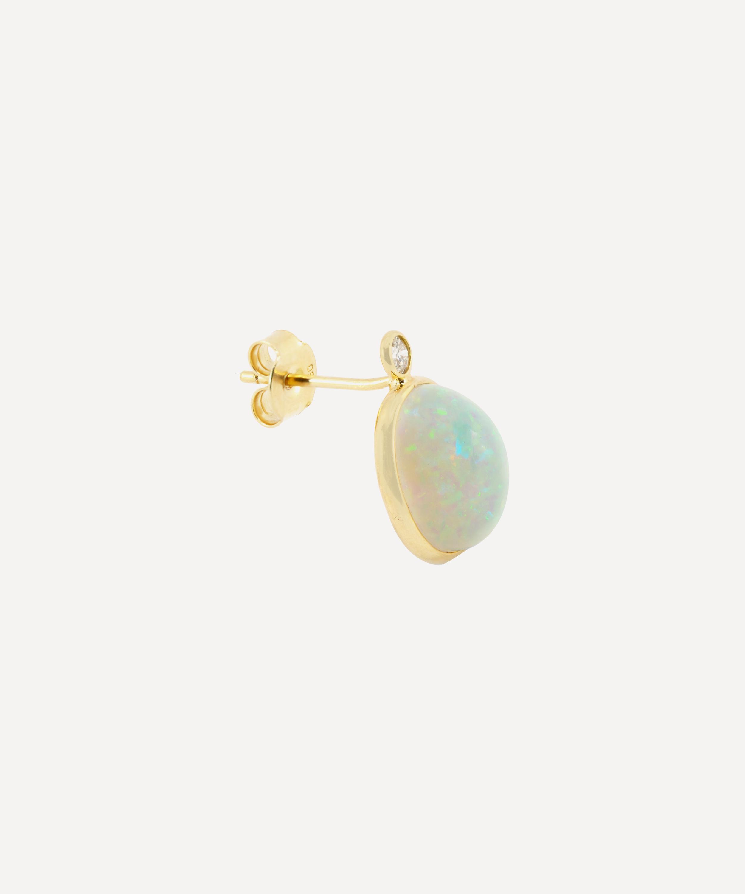 Kojis - 18ct Gold Opal and Diamond Earrings image number 1