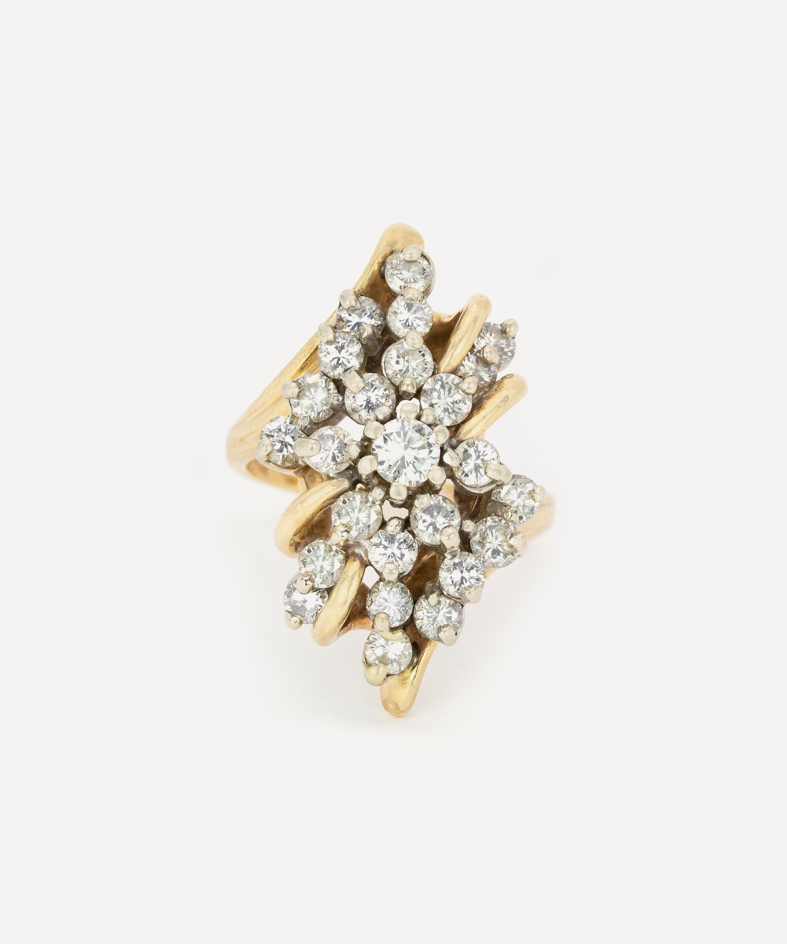 Kojis - 14ct Gold Diamond Twist Cocktail Ring image number 0