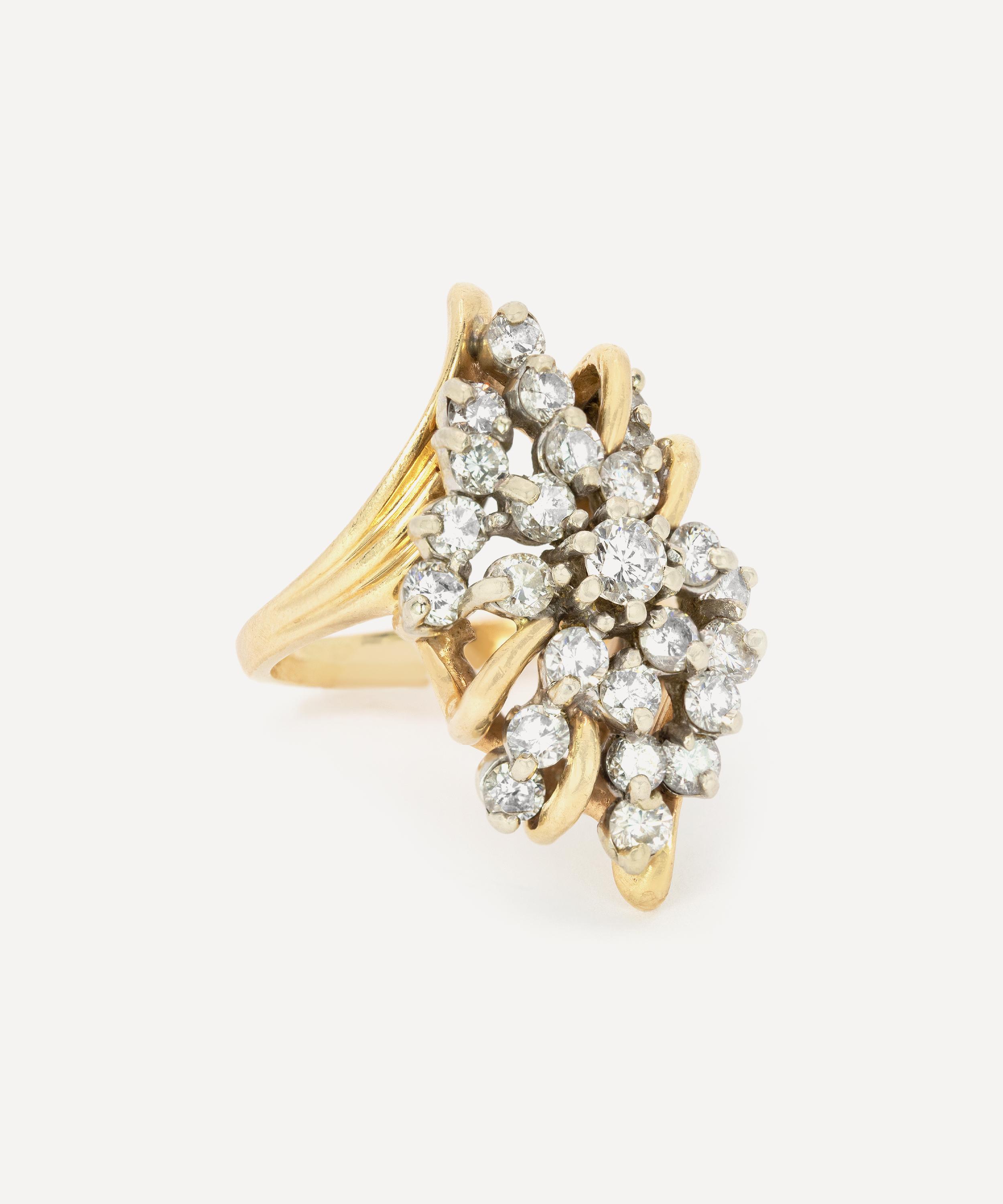 Kojis - 14ct Gold Diamond Twist Cocktail Ring image number 2