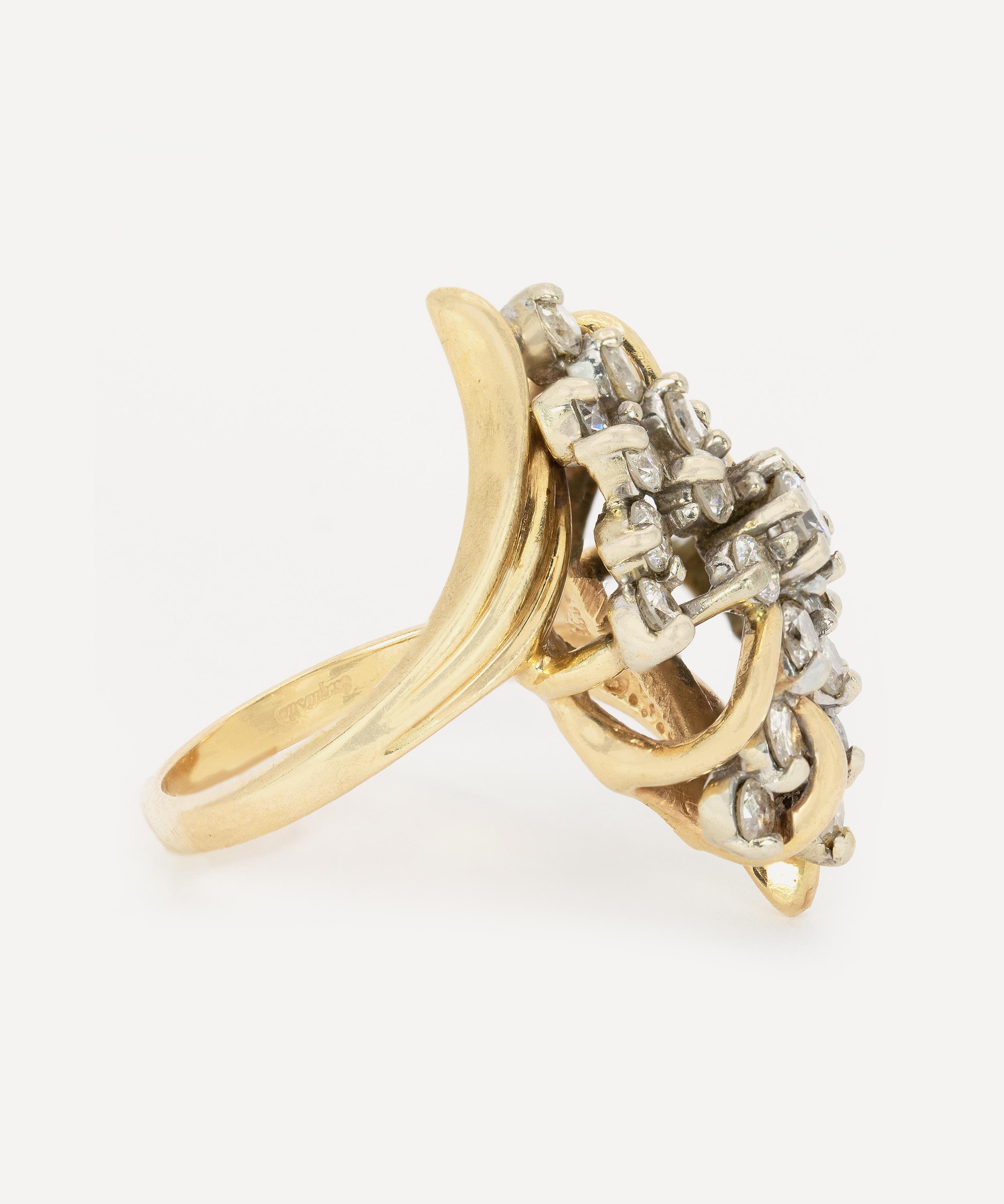Kojis - 14ct Gold Diamond Twist Cocktail Ring image number 3