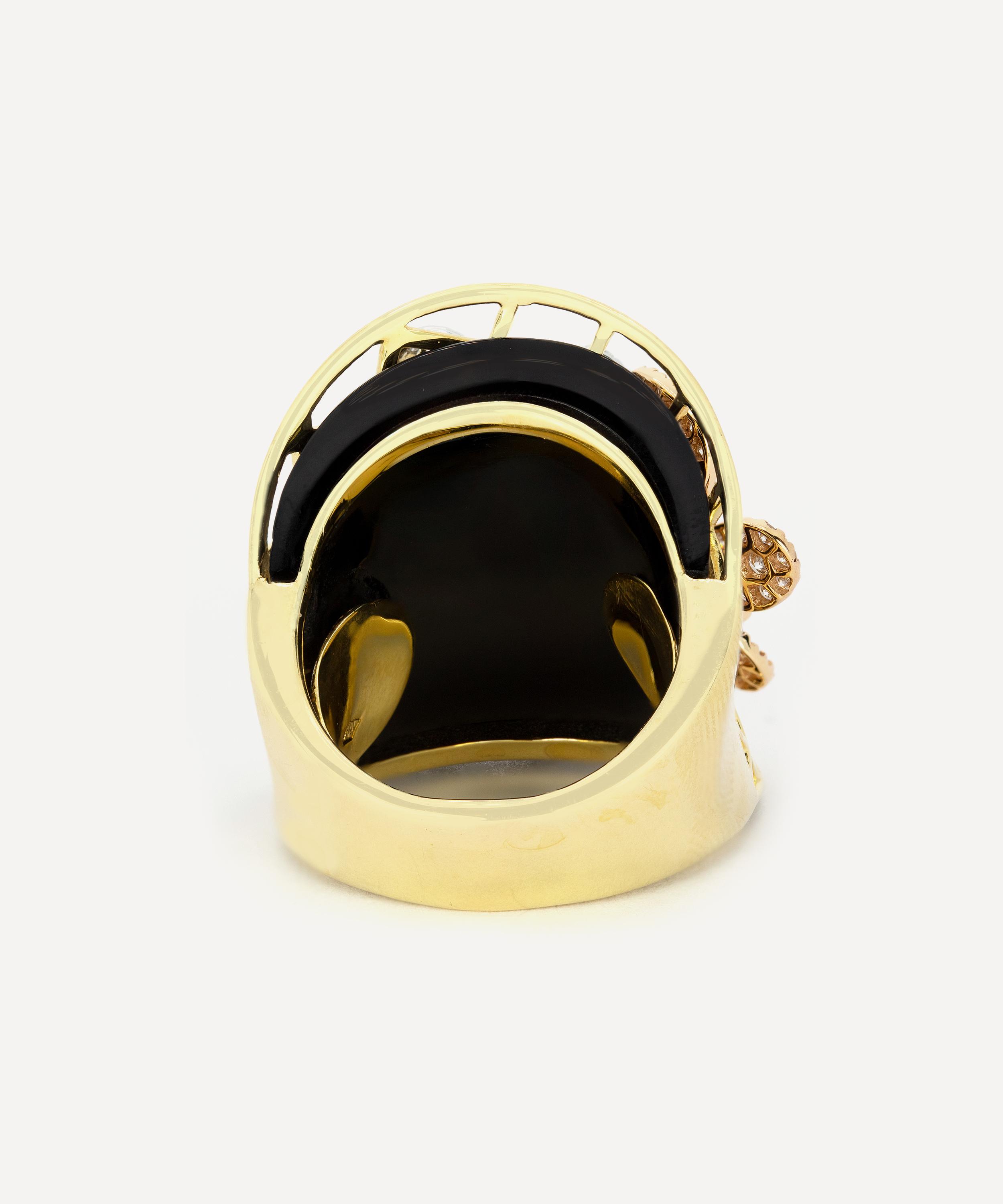 Kojis - 18ct Gold Diamond and Onyx Cuff Ring image number 5