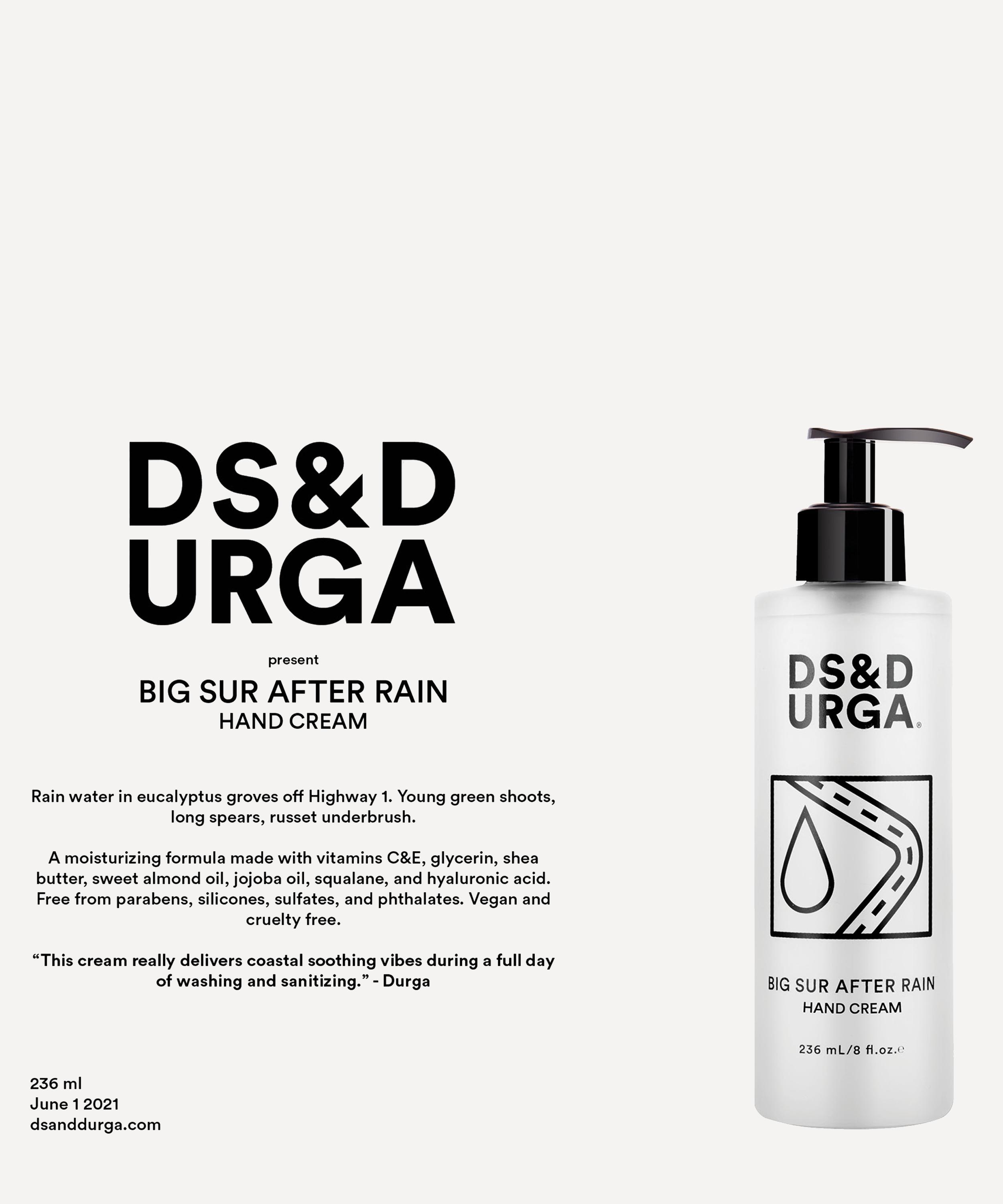 D.S. & Durga - Big Sur After Rain Hand Cream 236ml image number 1
