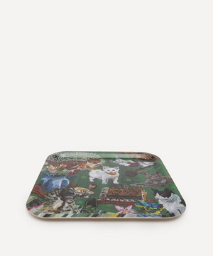 Avenida Home - Les Chats Square Birch Wood Tray image number 1