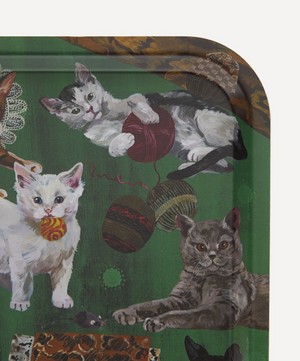 Avenida Home - Les Chats Square Birch Wood Tray image number 3