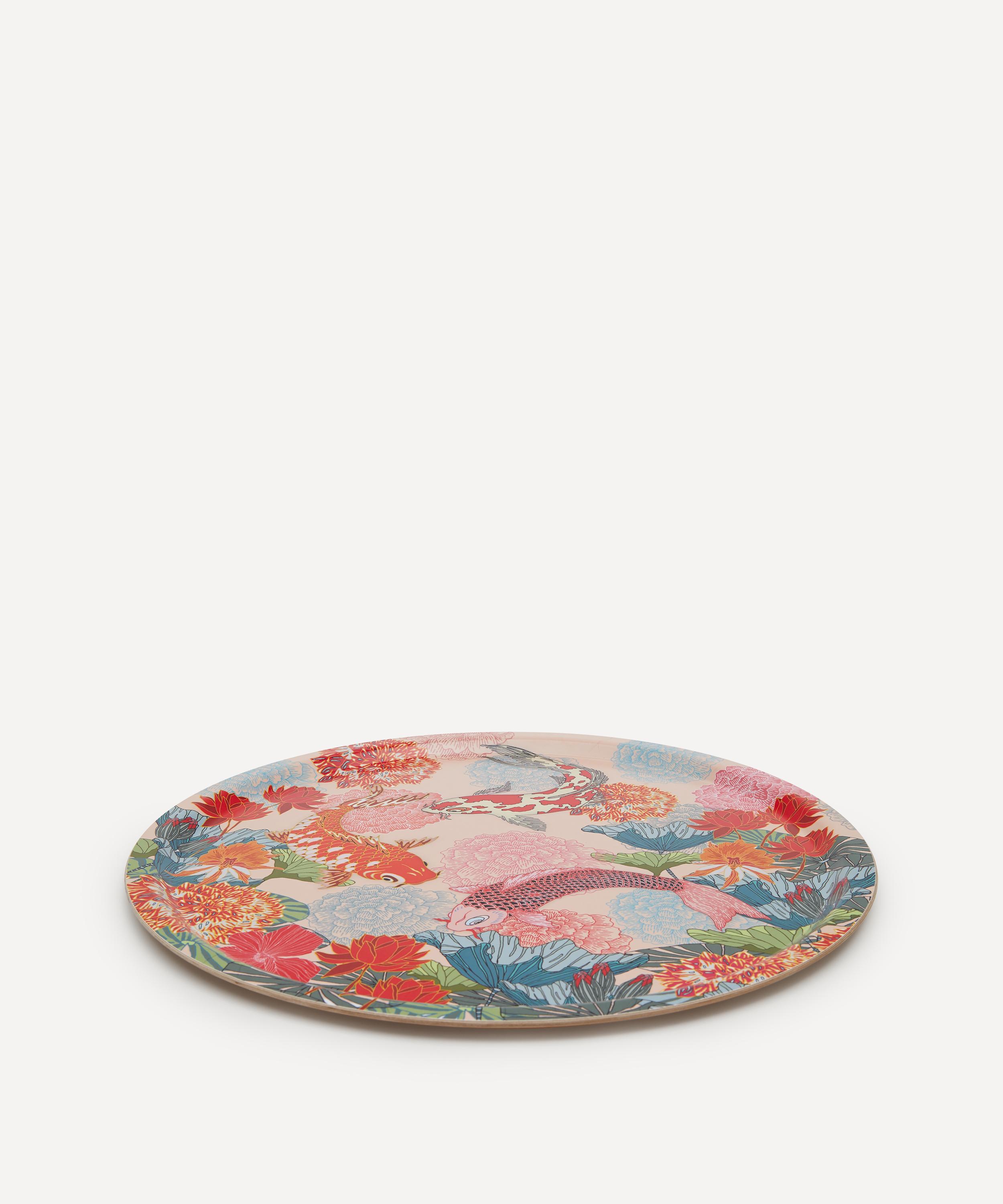 Avenida Home - Lotus Round Birch Wood Tray image number 1
