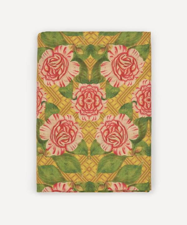 Avenida Home - Charming Camellia Large Linen Tablecloth image number 0