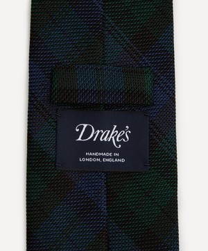 Drakes - Hand-Rolled Tartan Silk Tie image number 3