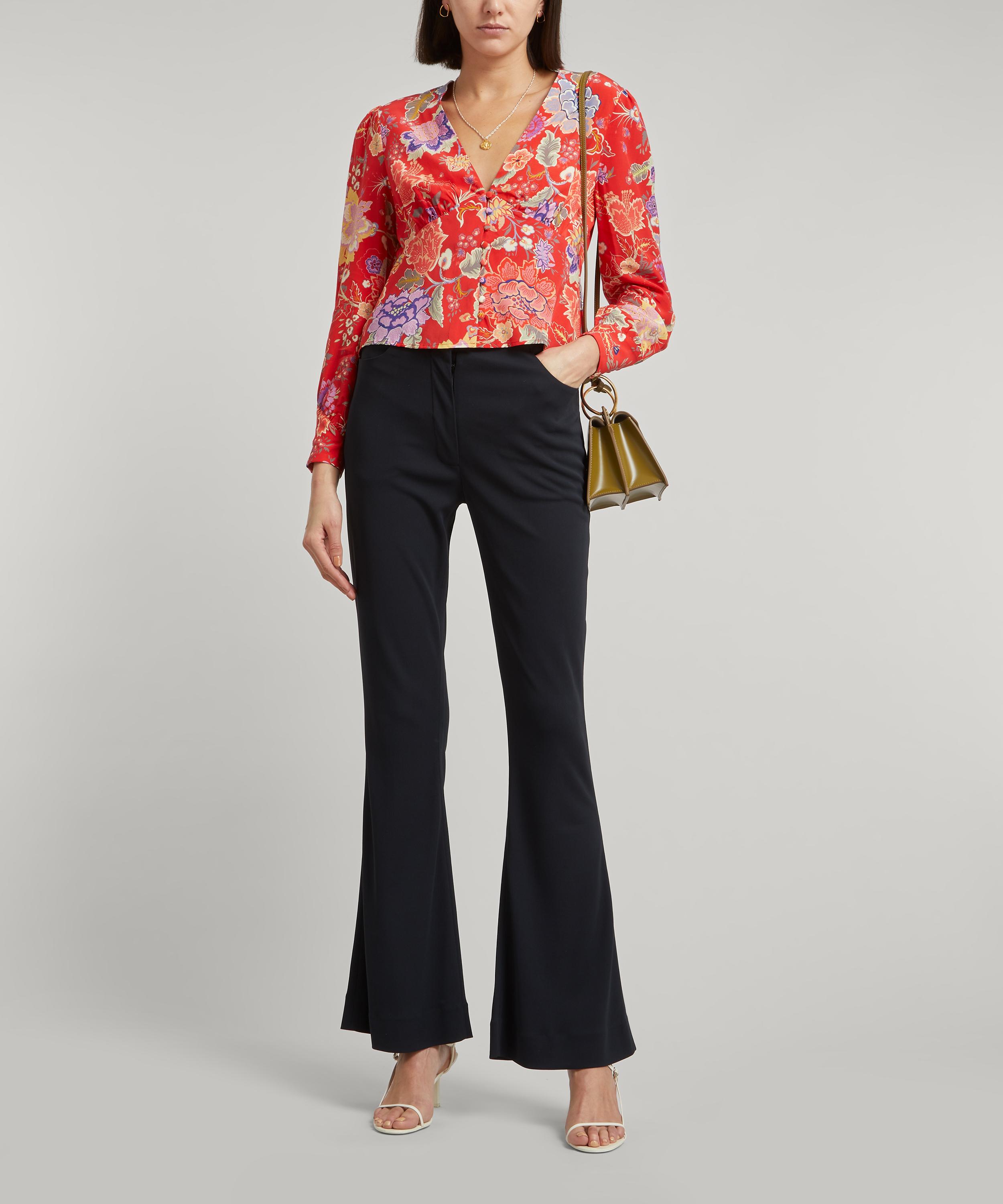 RIXO - Azra V-Neck Button-Up Blouse image number 2