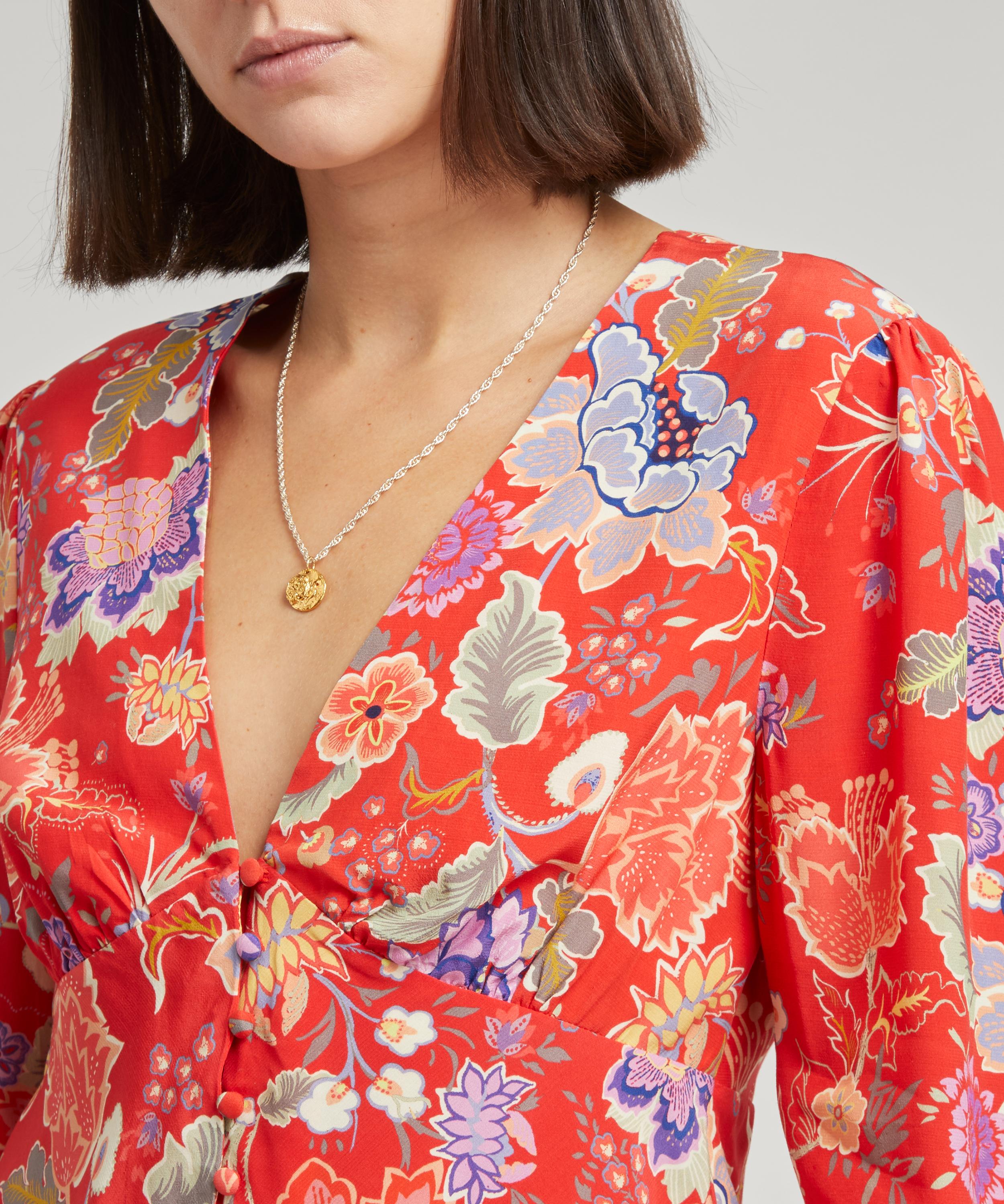 RIXO - Azra V-Neck Button-Up Blouse image number 4