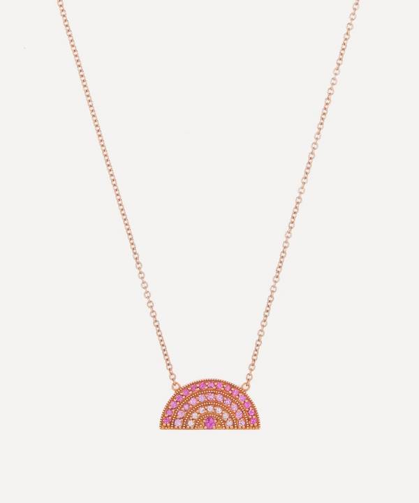 Andrea Fohrman - 18ct Rose Gold Pink Sapphire Ombre Rainbow Pendant Necklace image number 0