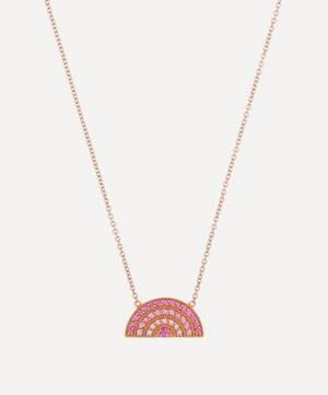 18ct Rose Gold Pink Sapphire Ombre Rainbow Pendant Necklace