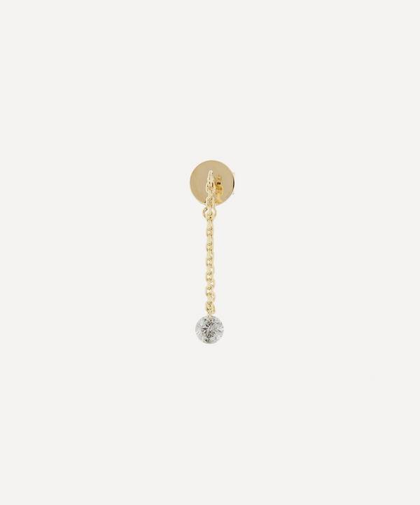 Roxanne First - 14ct Gold The Maggie Drilled Diamond Single Drop Earring image number 0