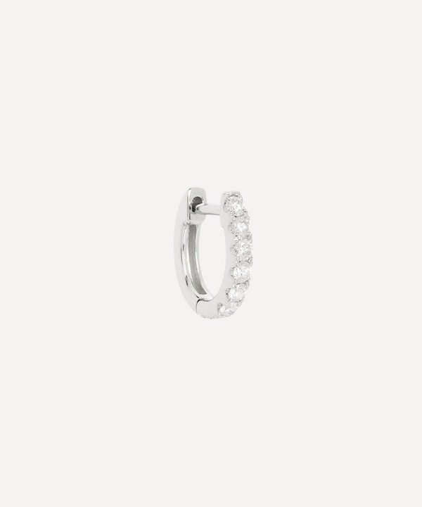 Roxanne First - 14ct Small Chubby Diamond Single Huggie Hoop Earring image number null