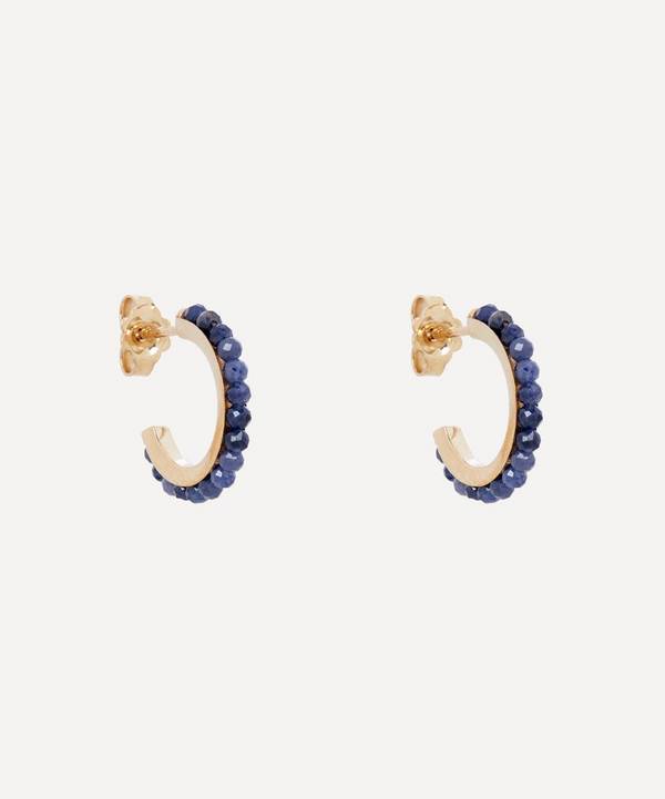 Liberty - 9ct Gold Pepper Blue Sapphire Hoop Earrings
