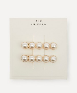 THE UNIFORM - Faux Pearl Hair Clips Set image number 1