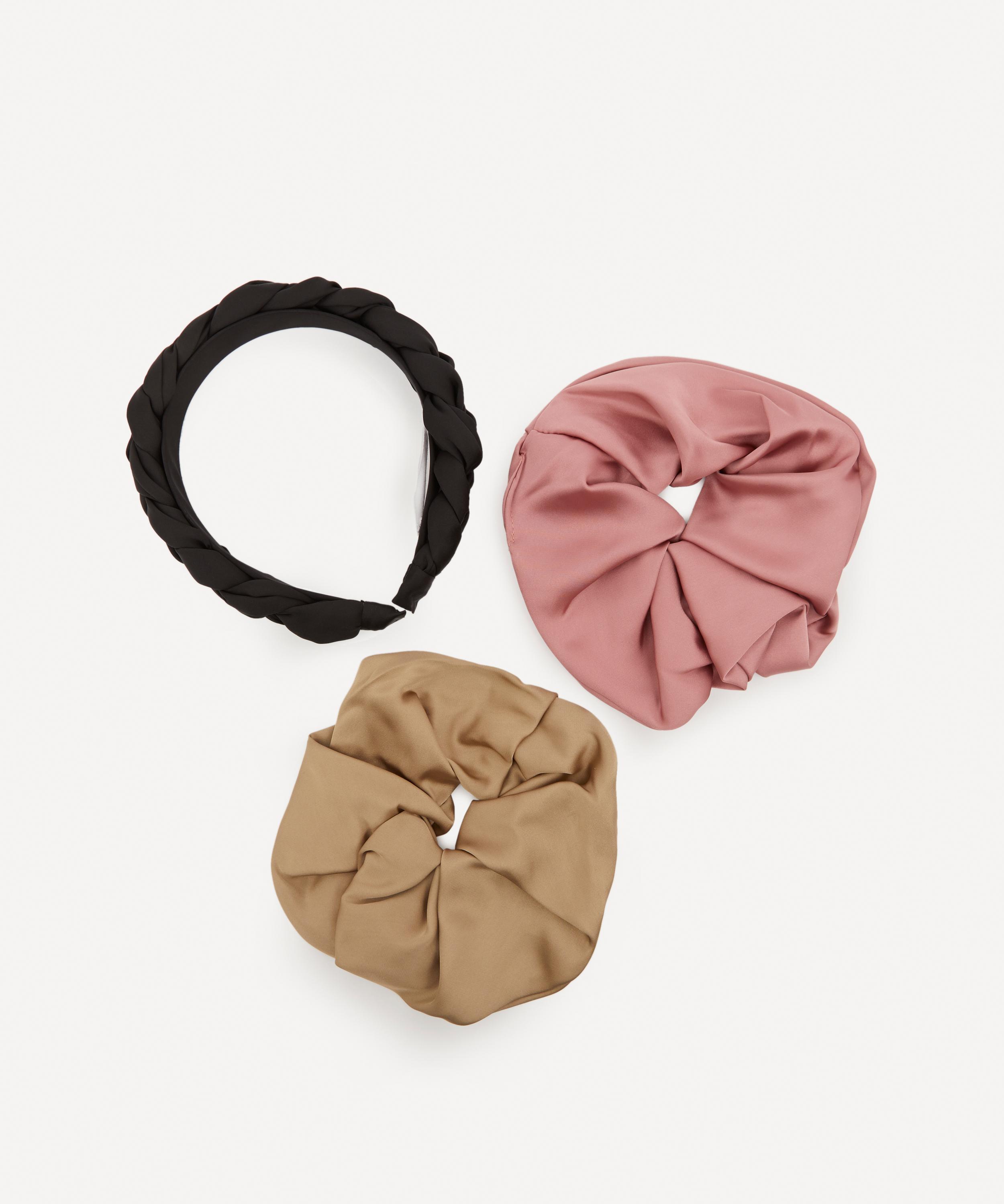 THE UNIFORM - Plaited Satin Headband and Oversized Satin Scrunchies Set image number 0