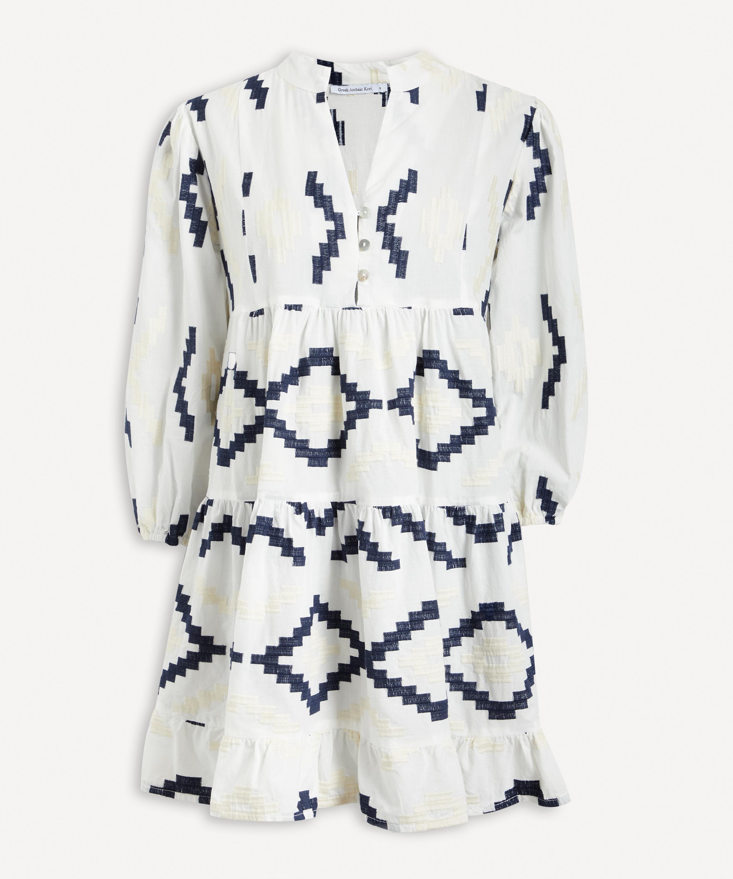 Rhombus Embroidered Mini-Dress