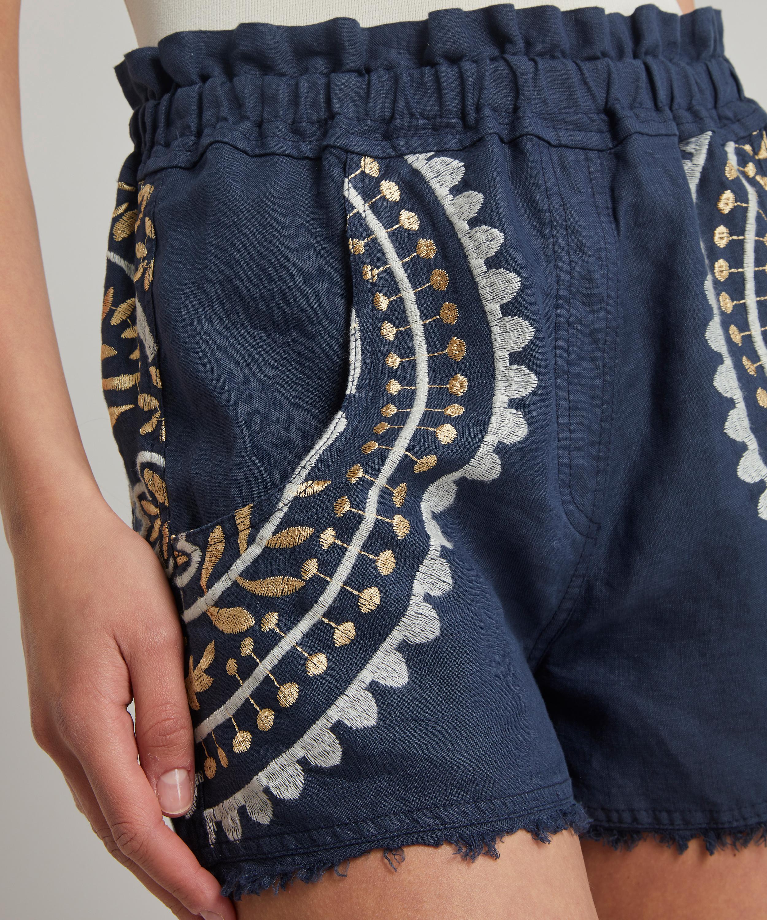Kori - Paisley Linen Shorts image number 4