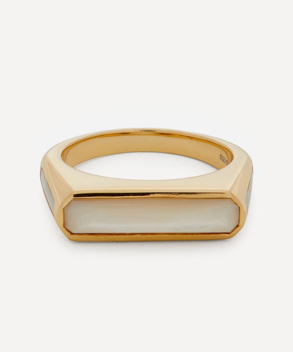 Adore Adorn - Gold Plated Vermeil Silver Percy Mother of Pearl Ring