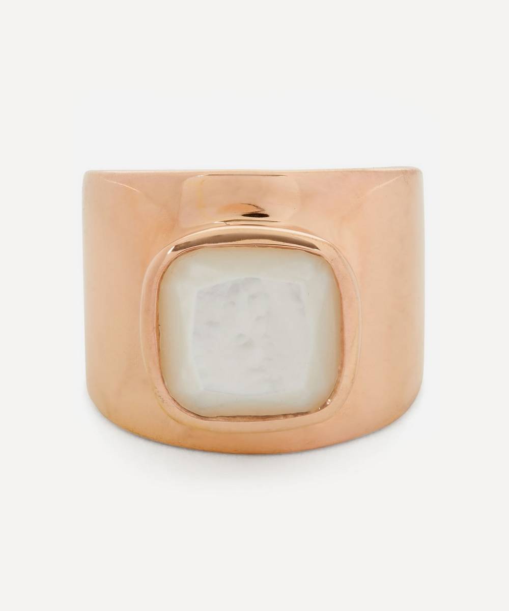 Adore Adorn - Rose Gold Plated Vermeil Silver Lilly Mother of Pearl Ring