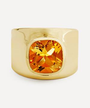 Gold Plated Vermeil Silver Lilly Citrine Ring