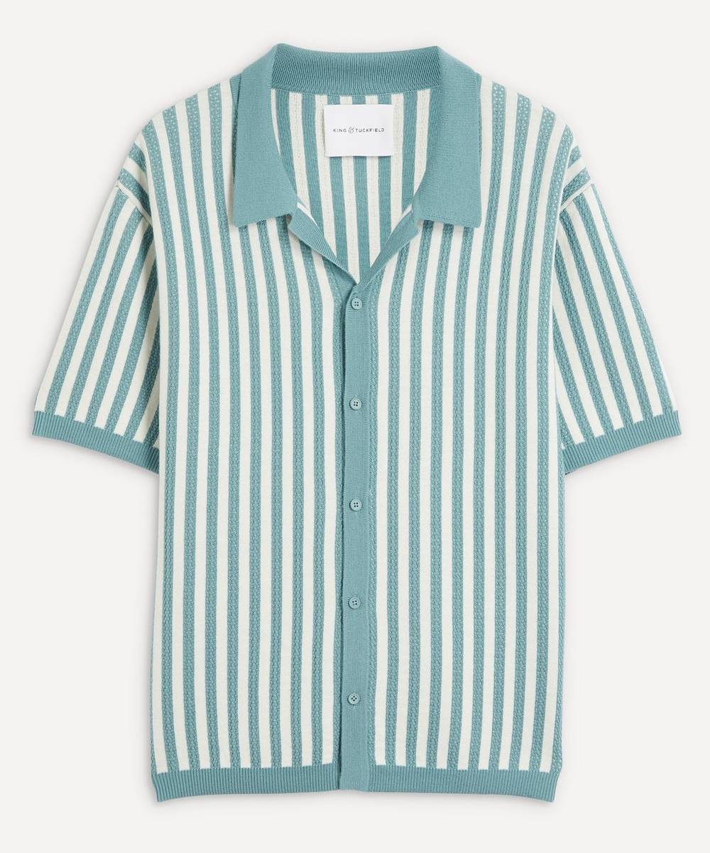 King & Tuckfield - Striped Camp Collar Shirt