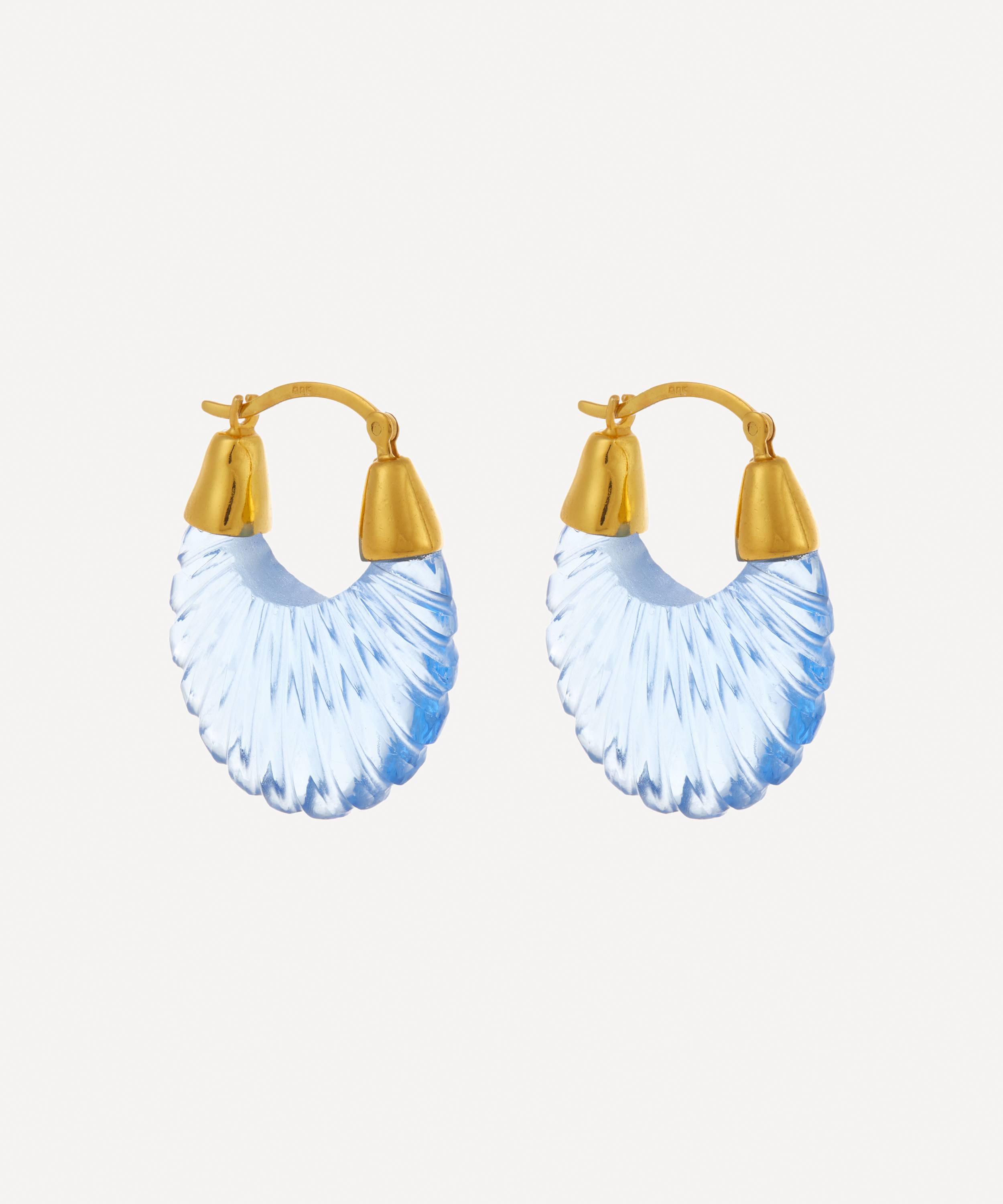 Shyla Gold Plated Etienne Glass Hoop Earrings Liberty