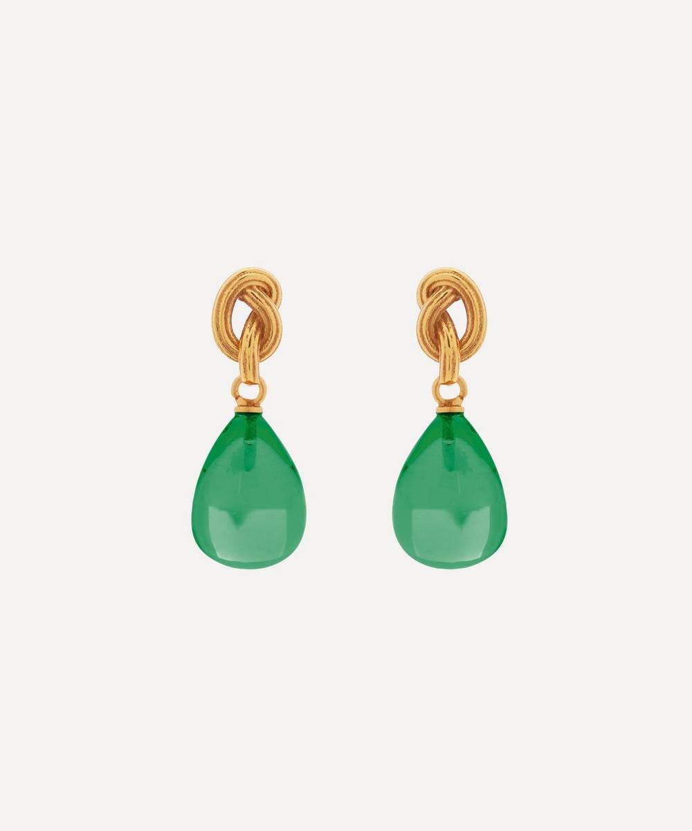 Shyla - Gold-Plated Synthea Glass Stone Drop Earrings