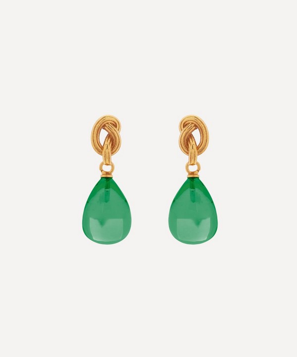 Shyla - Gold-Plated Synthea Glass Stone Drop Earrings image number null