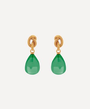 Shyla - Gold-Plated Synthea Glass Stone Drop Earrings image number 0