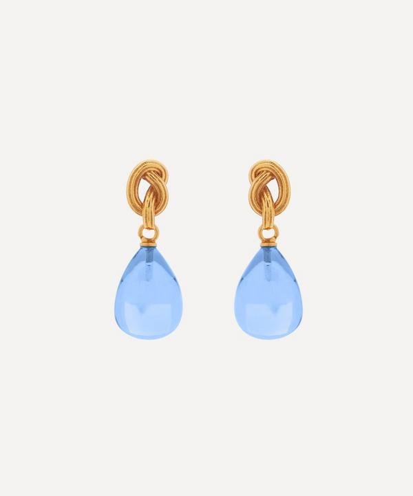 Shyla - Gold-Plated Synthea Glass Stone Drop Earrings image number null